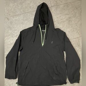 Black playboy by pac-sun men’s windbreaker half zip jacket 🐰